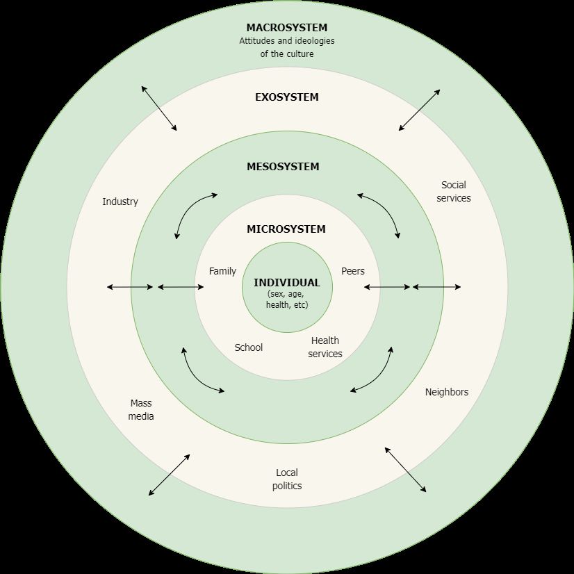 Bronfenbrenner's ecological systems model of nested environmental influences