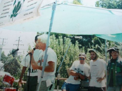 A 1990s counterculture rally at People's Park in Berkeley, California